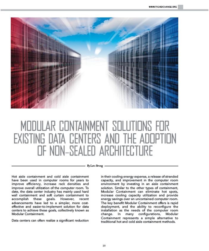 7×24 Exchange Magazine Features Upsite Technologies for Modular Containment