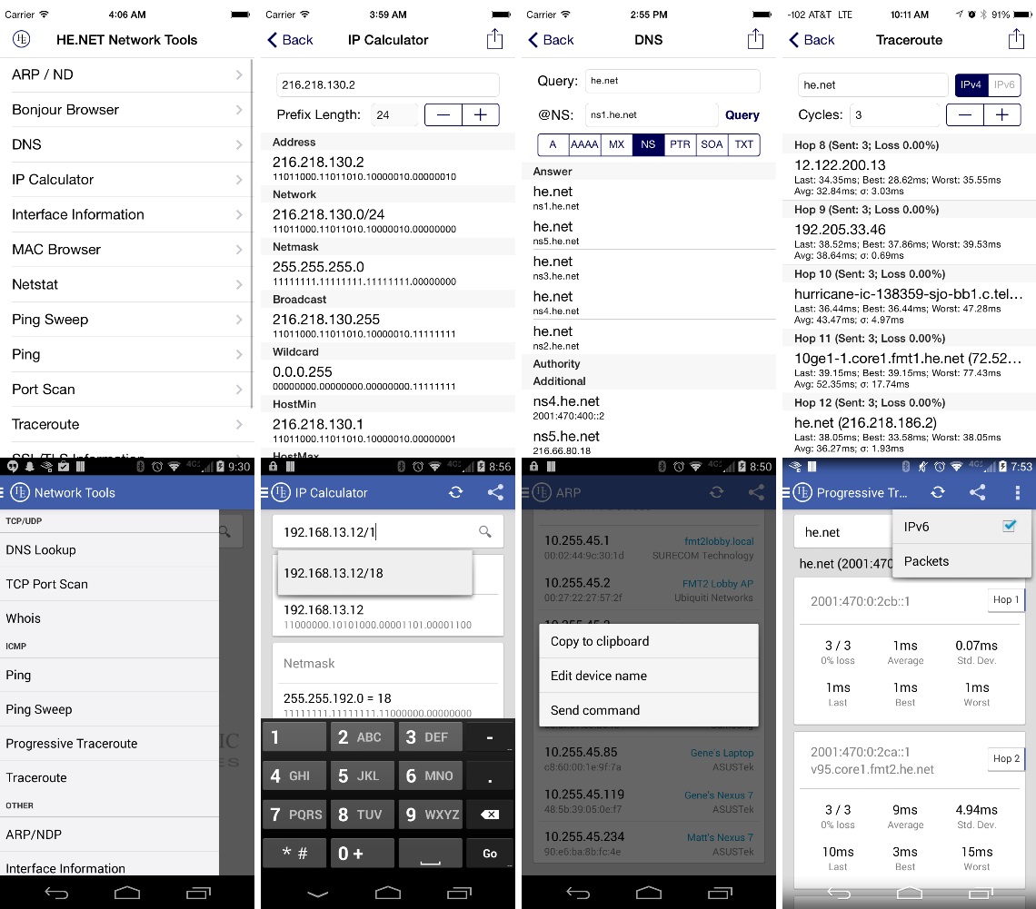 Hurricane Electric Announces Free Network Tools App for iPhone® and Android™