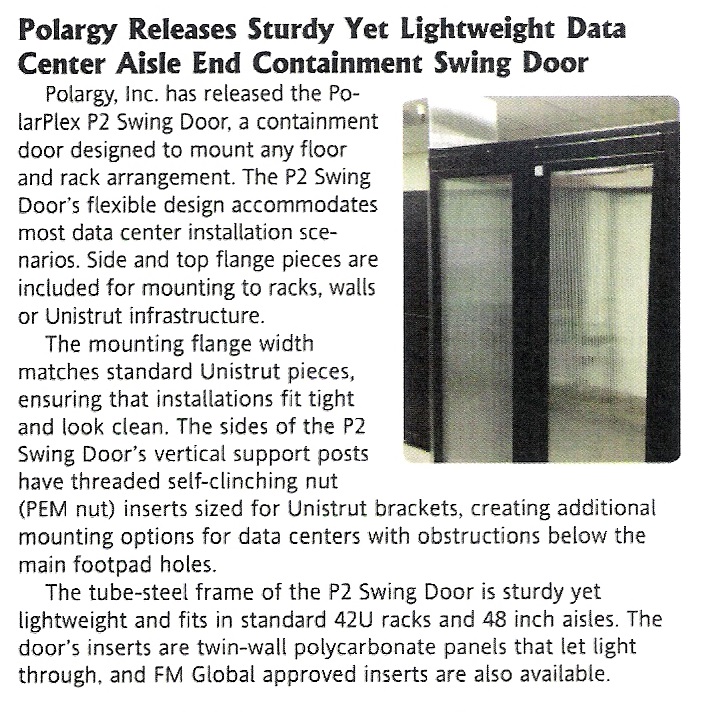 The November Issue of Electronics Protection Features Polargy’s Swing Door