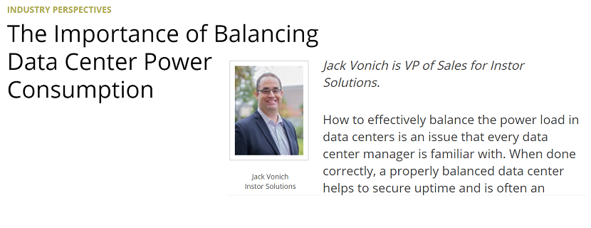 Jack Vonich of Instor Solutions is Featured in Data Center Knowledge’s Industry Perspectives